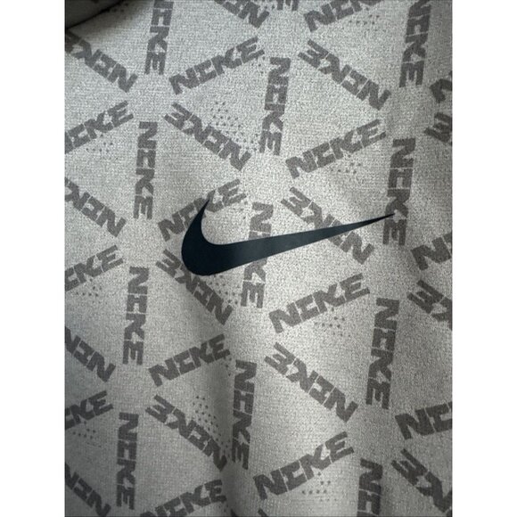 Nike Men's Beige Thermo Sz XL ALL Over Print Training Hoodie Pocket Sweatshirt - Picture 4 of 7